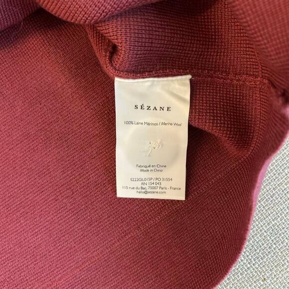 BEST Sezane Betty Cardigan Medium Rosewood Pink Knit Causal Wool French - Picture 8 of 10
